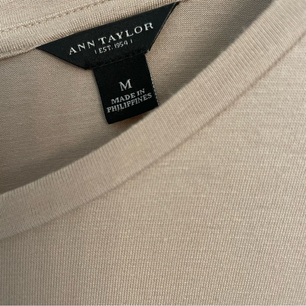 Ann Taylor Khaki Short Sleeve Top - Size Medium